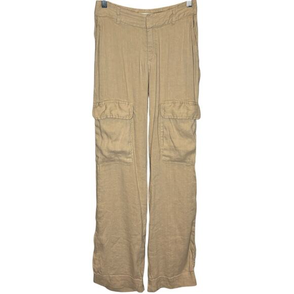 FRAME Linen Blend Twill Cargo Pants - Picture 3 of 10